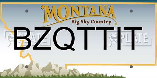 BZQTTIT Montana License Plate