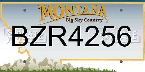 BZR4256 Montana License Plate