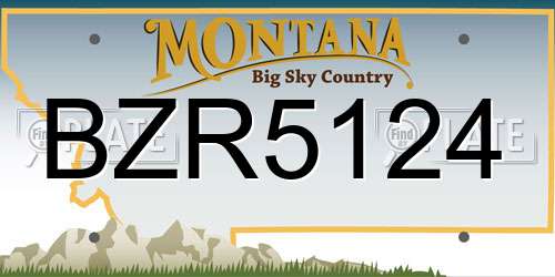 BZR5124 Montana License Plate