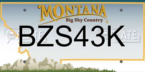 BZS43K Montana License Plate