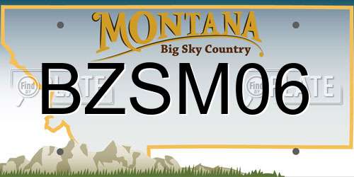 BZSM06 Montana License Plate