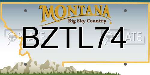 BZTL74 Montana License Plate
