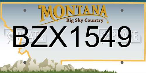 BZX1549 Montana License Plate