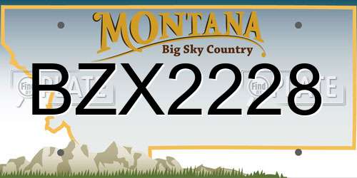 BZX2228 Montana License Plate