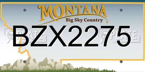 BZX2275 Montana License Plate