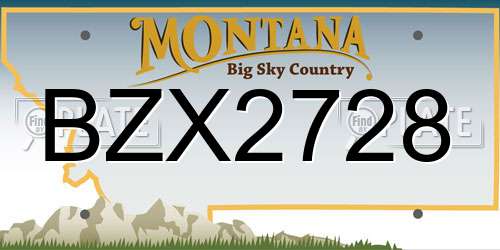 BZX2728 Montana License Plate