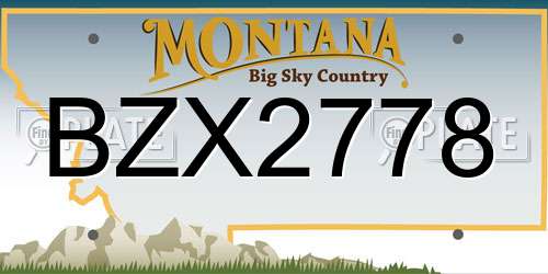 BZX2778 Montana License Plate