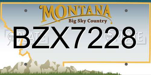 BZX7228 Montana License Plate