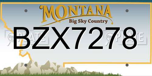 BZX7278 Montana License Plate