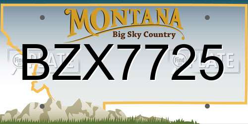 BZX7725 Montana License Plate