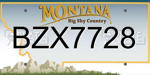BZX7728 Montana License Plate