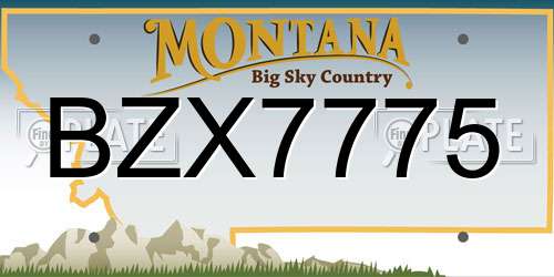 BZX7775 Montana License Plate