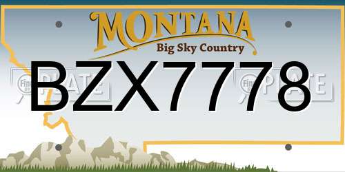 BZX7778 Montana License Plate