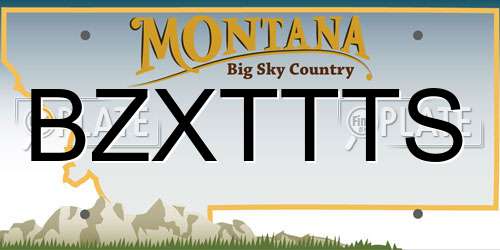 BZXTTTS Montana License Plate