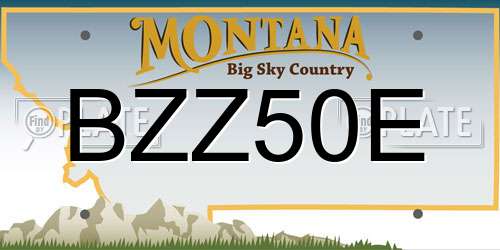 BZZ50E Montana License Plate