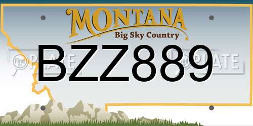 BZZ889 Montana License Plate