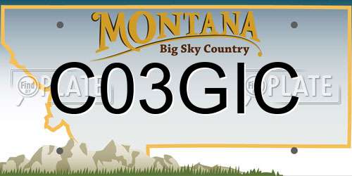 C03GIC Montana License Plate