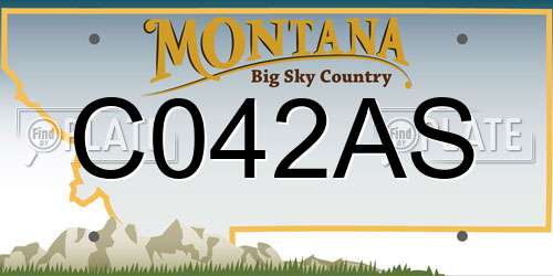 C042AS Montana License Plate