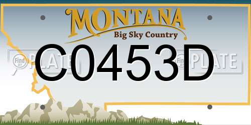 C0453D Montana License Plate