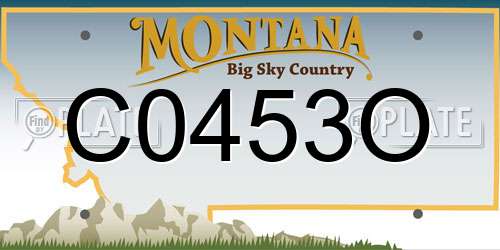 C0453O Montana License Plate
