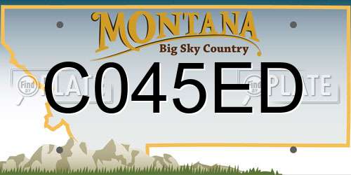C045ED Montana License Plate