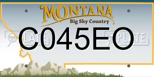 C045EO Montana License Plate