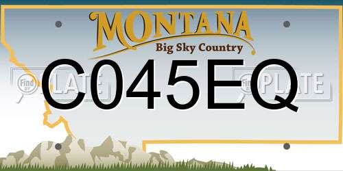 C045EQ Montana License Plate
