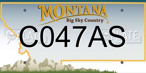 C047AS Montana License Plate