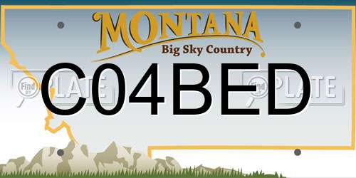 C04BED Montana License Plate