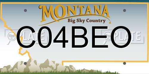 C04BEO Montana License Plate