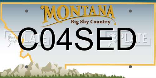 C04SED Montana License Plate