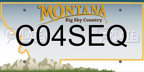 C04SEQ Montana License Plate