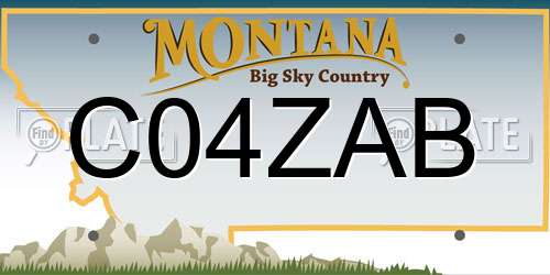 C04ZAB Montana License Plate