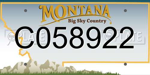 C058922 Montana License Plate