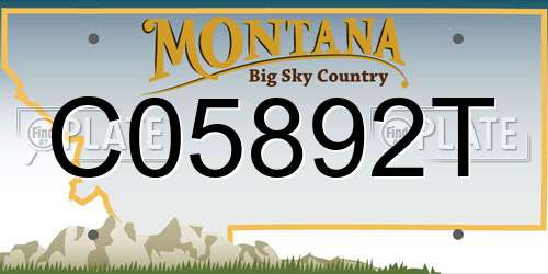 C05892T Montana License Plate