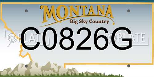 C0826G Montana License Plate