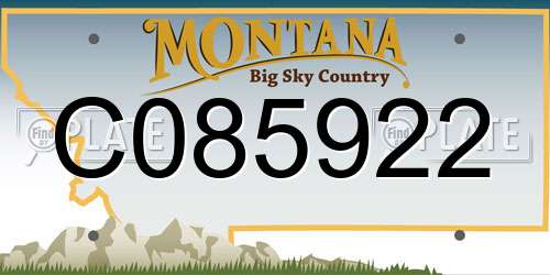 C085922 Montana License Plate