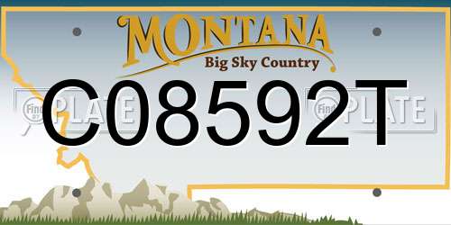 C08592T Montana License Plate