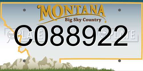C088922 Montana License Plate