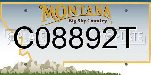 C08892T Montana License Plate