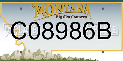 C08986B Montana License Plate