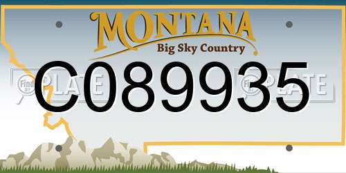 C089935 Montana License Plate