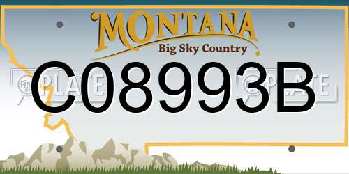C08993B Montana License Plate
