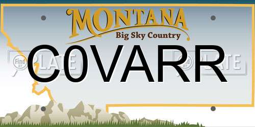 C0VARR Montana License Plate