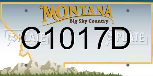C1017D Montana License Plate