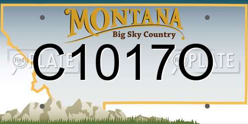 C1017O Montana License Plate