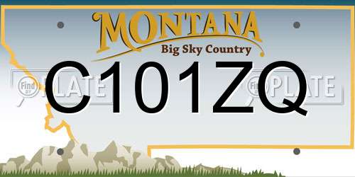 C101ZQ Montana License Plate