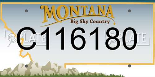 C116180 Montana License Plate