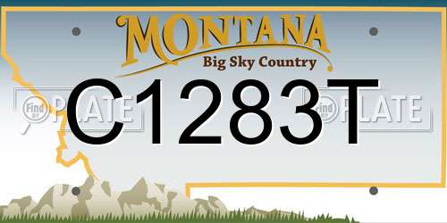 C1283T Montana License Plate
