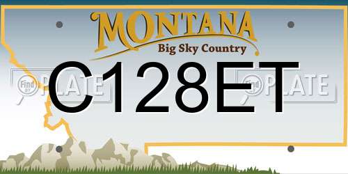 C128ET Montana License Plate